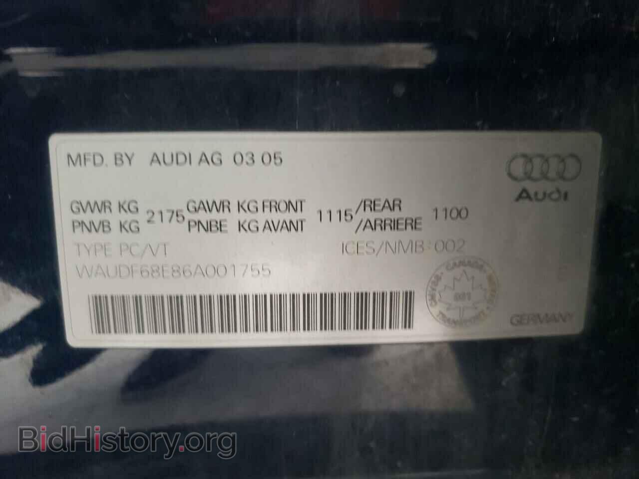 2006 AUDI A4 - VIN: WAUDF68E86A001755 - Фото 13