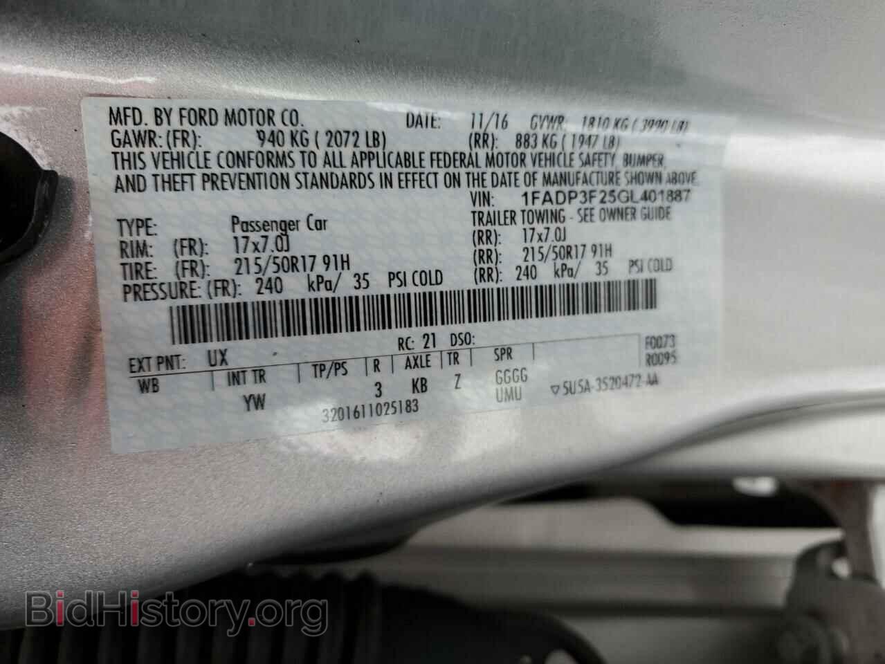 2016 FORD FOCUS - VIN: 1FADP3F25GL401887 - Фото 13