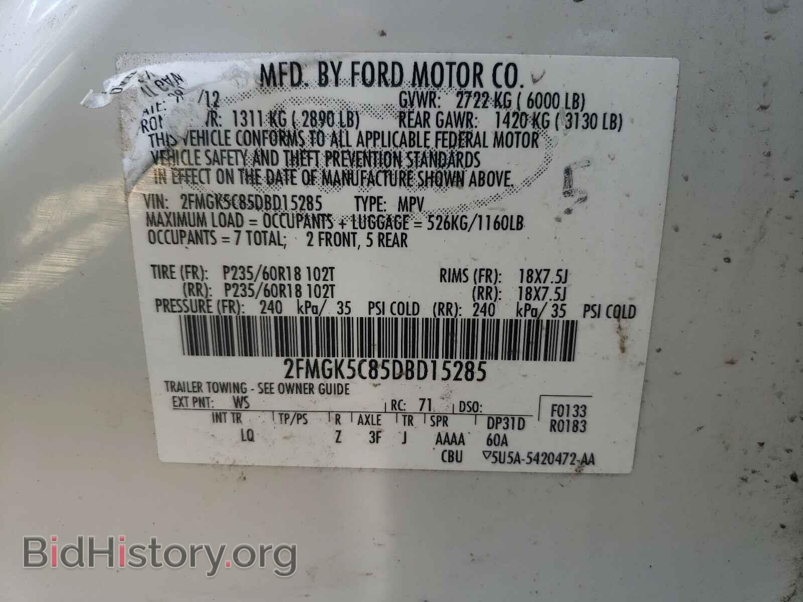 2013 FORD FLEX - VIN: 2FMGK5C85DBD15285 - Photo 10