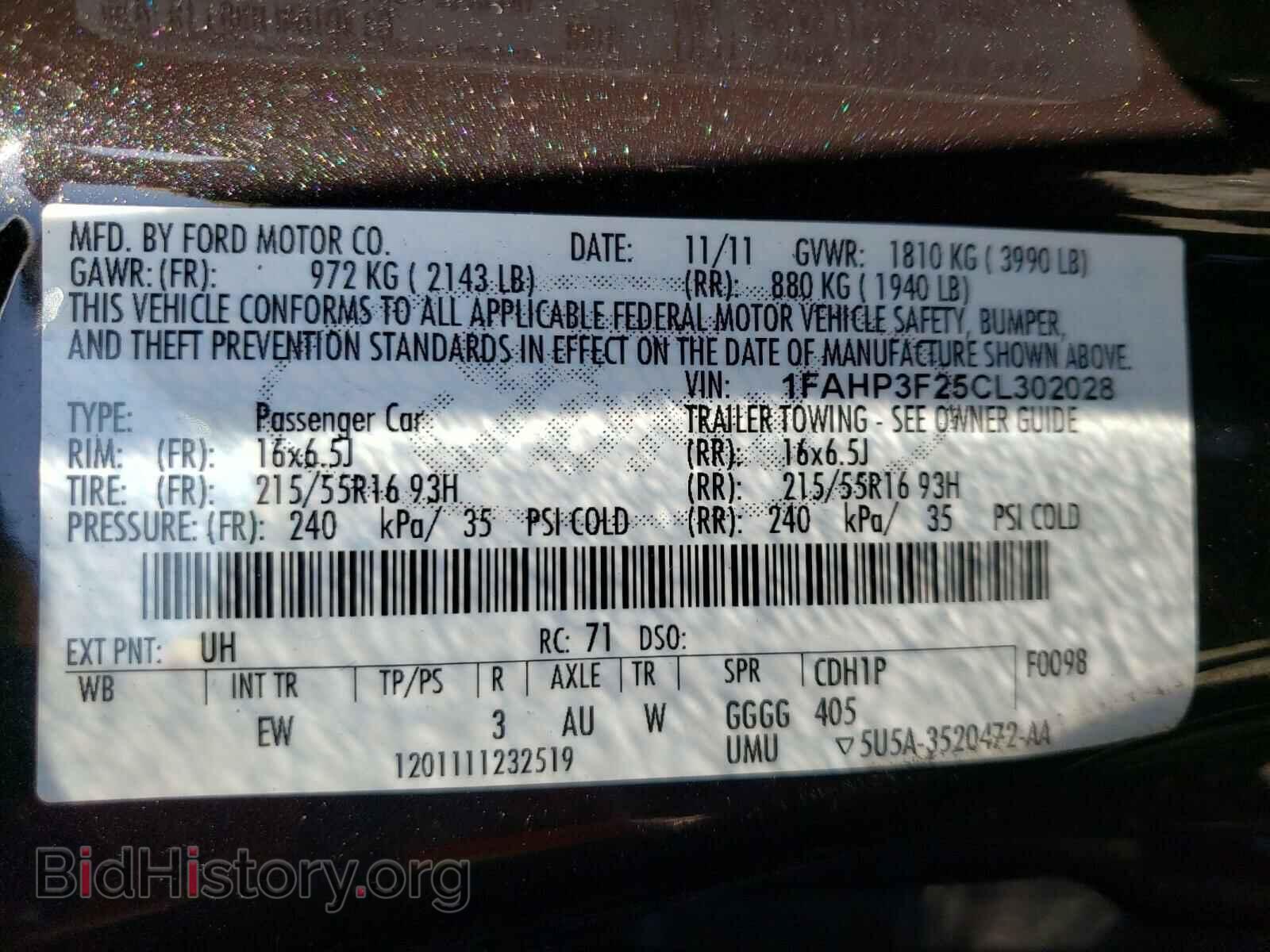 2012 FORD FOCUS - VIN: 1FAHP3F25CL302028 - Фото 10