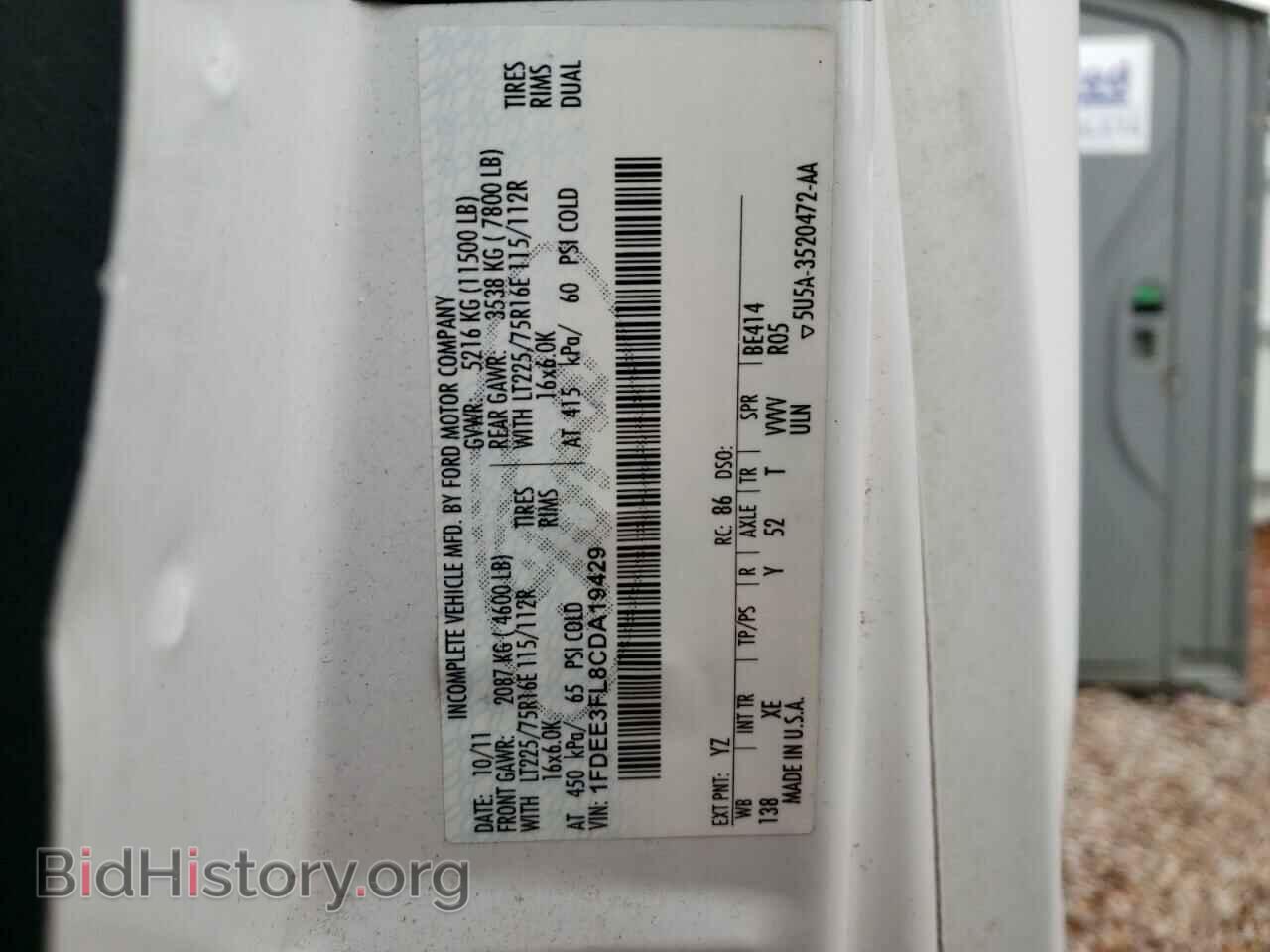 2012 FORD ECONOLINE - VIN: 1FDEE3FL8CDA19429 - Photo 10