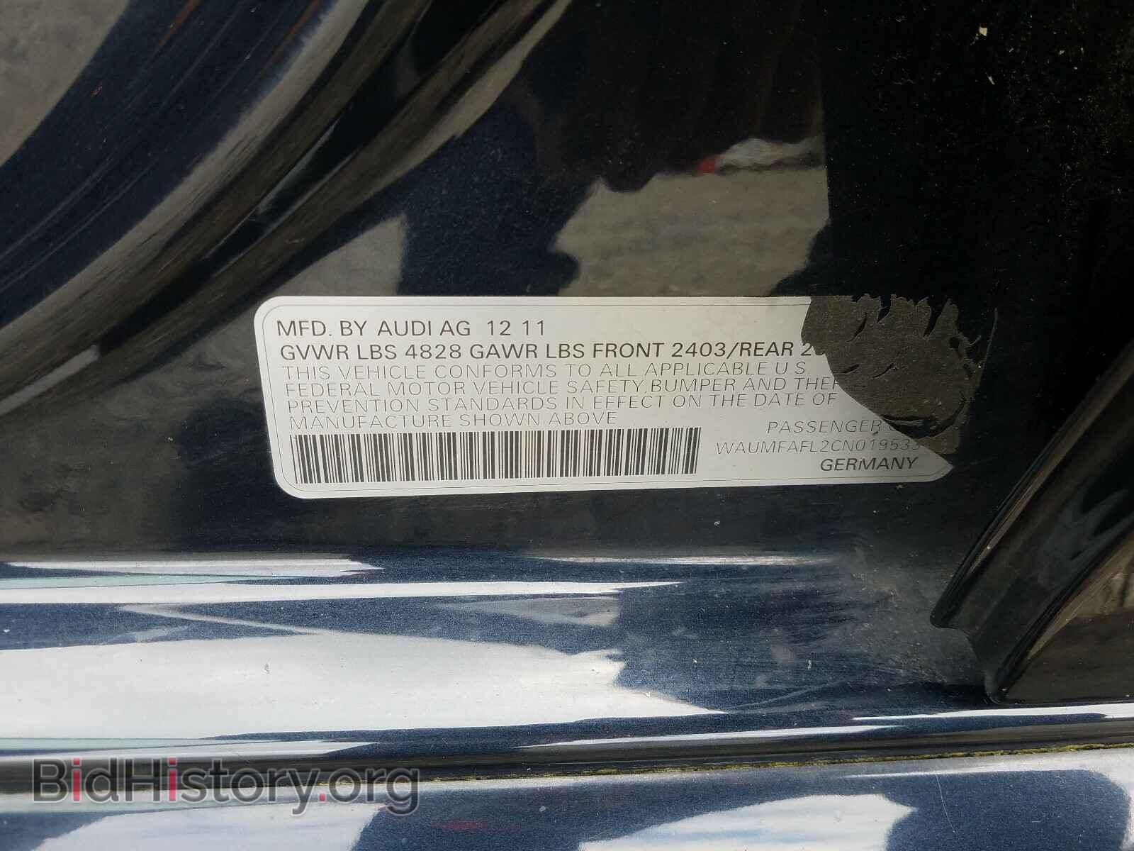 2012 AUDI A4 - VIN: WAUMFAFL2CN019533 - Фото 10