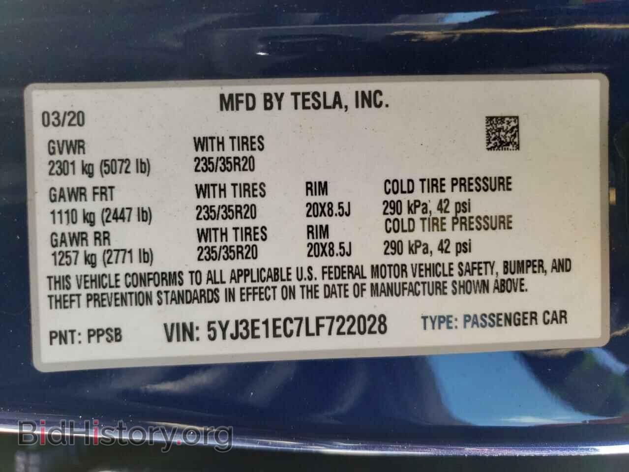 2020 TESLA MODEL 3 - VIN: 5YJ3E1EC7LF722028 - Photo 10