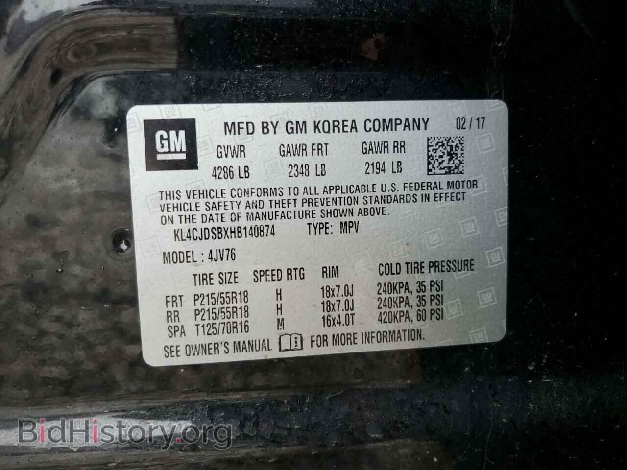 2017 BUICK ENCORE - VIN: KL4CJDSBXHB140874 - Photo 14