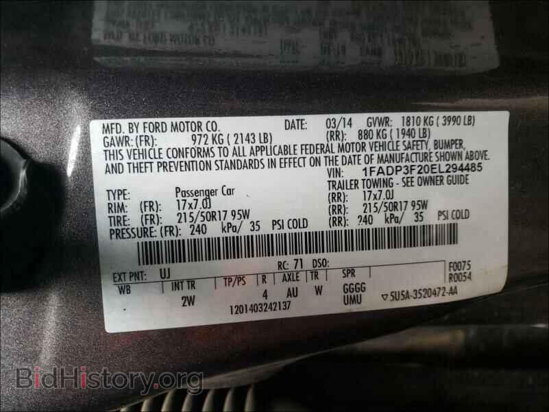2014 FORD FOCUS - VIN: 1FADP3F20EL294485 - Photo 10