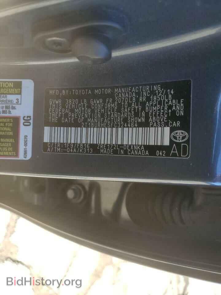 2015 TOYOTA COROLLA - VIN: 2T1BURHE5FC324464 - Фото 12