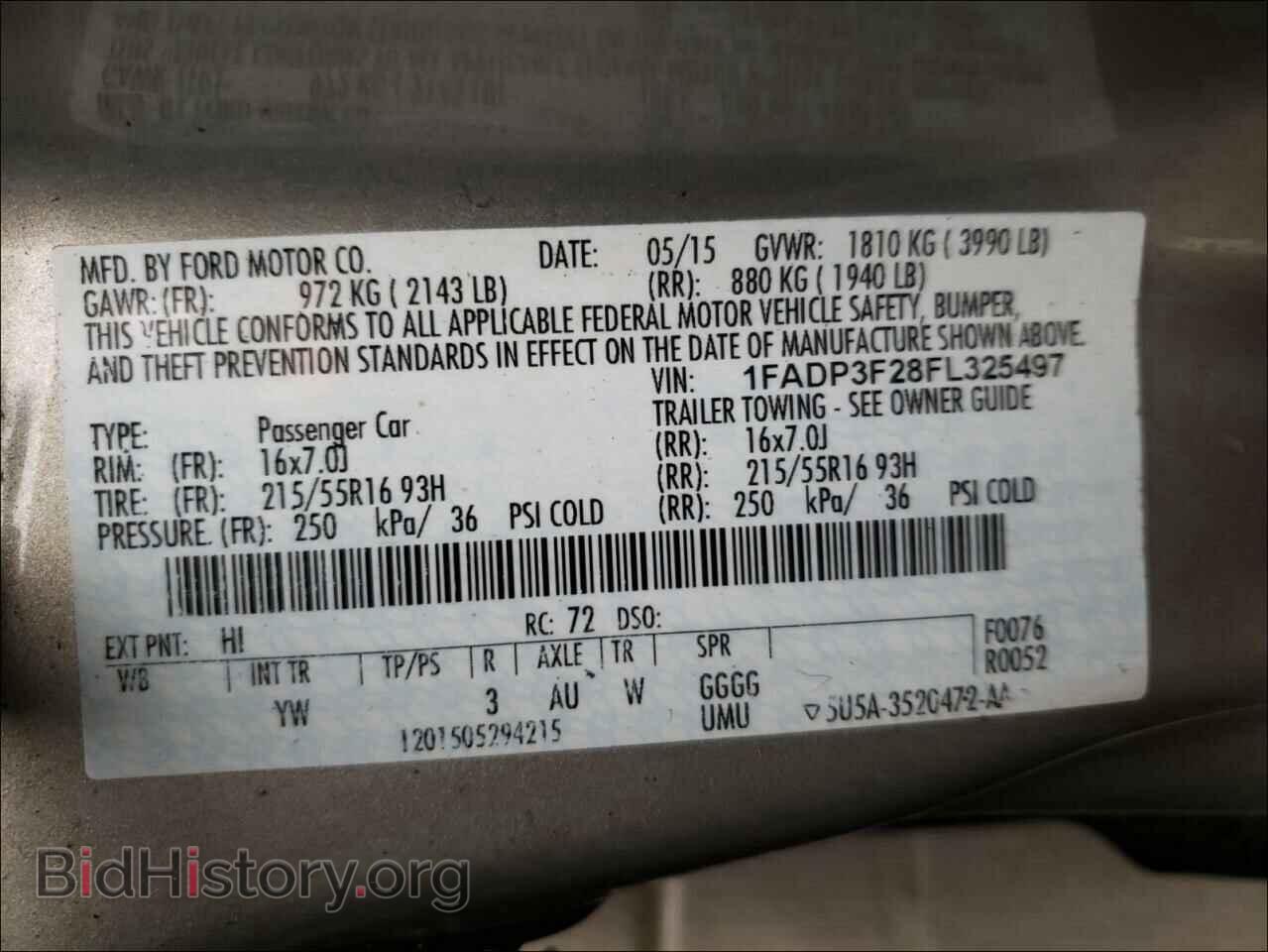 2015 FORD FOCUS - VIN: 1FADP3F28FL325497 - Фото 10