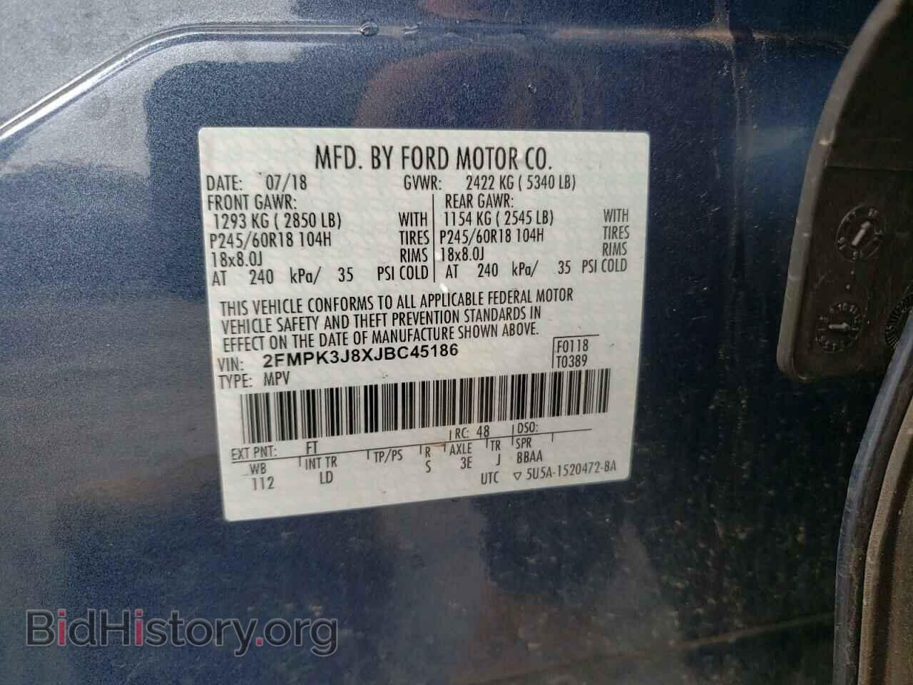 2018 FORD EDGE - VIN: 2FMPK3J8XJBC45186 - Photo 10