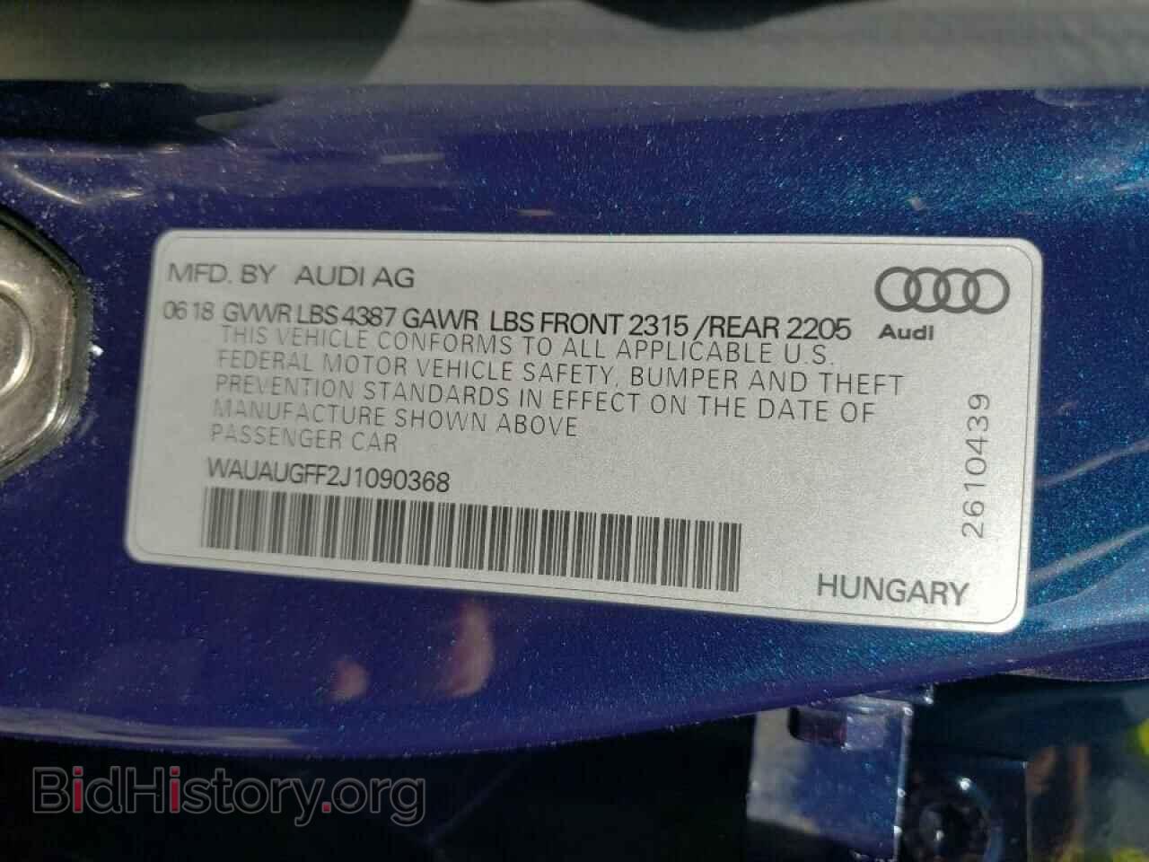 2018 AUDI A3 - VIN: WAUAUGFF2J1090368 - Фото 10
