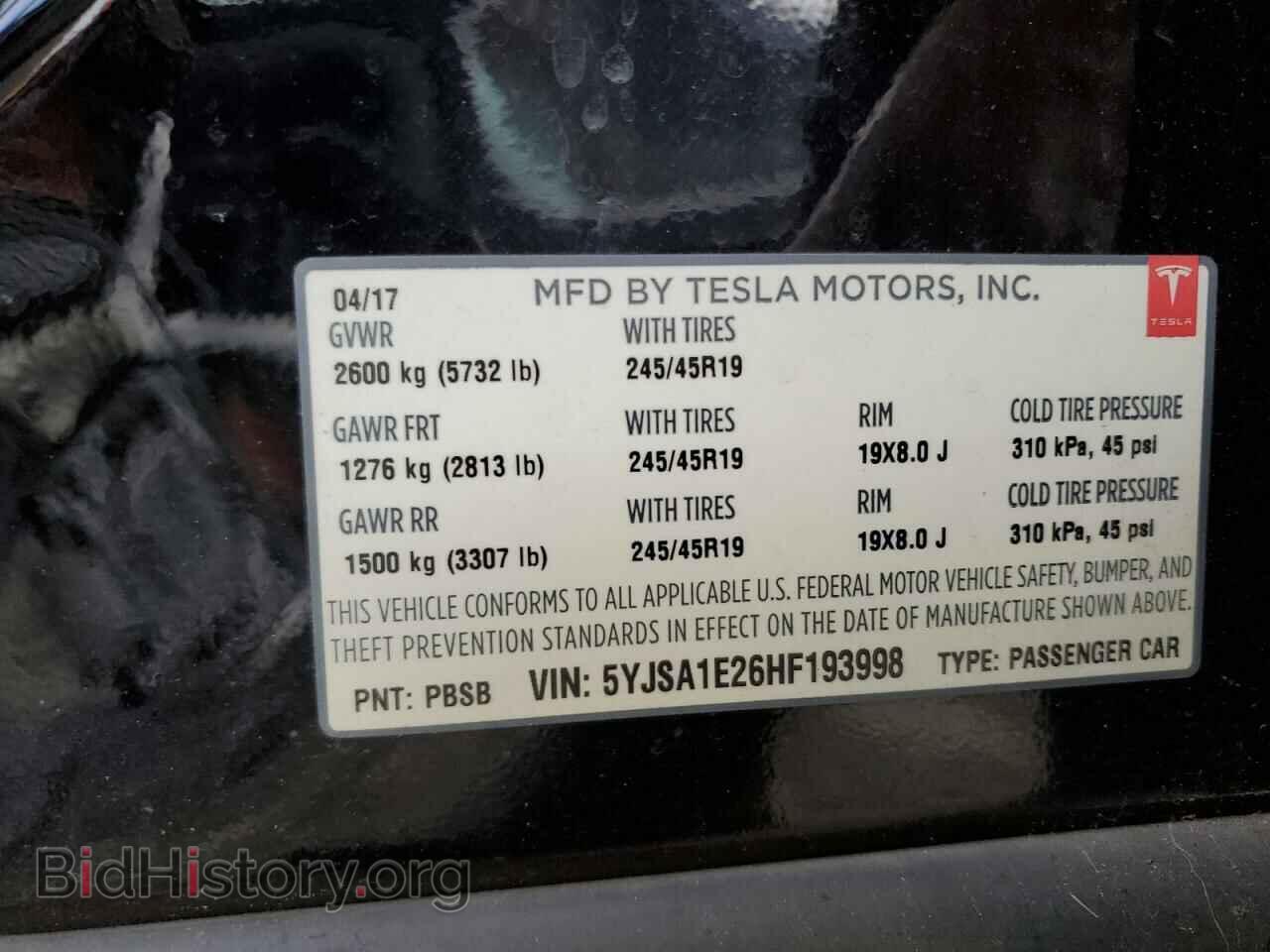 2017 TESLA MODEL S - VIN: 5YJSA1E26HF193998 - Photo 12