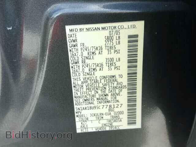 2005 NISSAN PATHFINDER - VIN: 5N1AR18U95C778127 - Фото 10