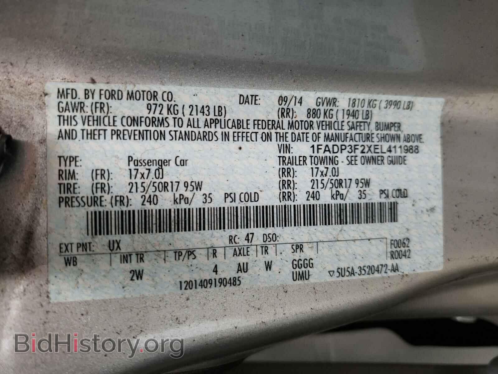 2014 FORD FOCUS - VIN: 1FADP3F2XEL411988 - Photo 10