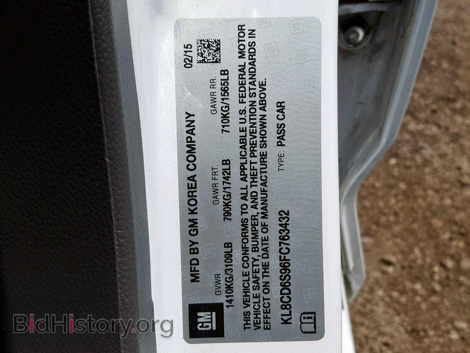 2015 CHEVROLET SPARK - VIN: KL8CD6S96FC763432 - Фото 10
