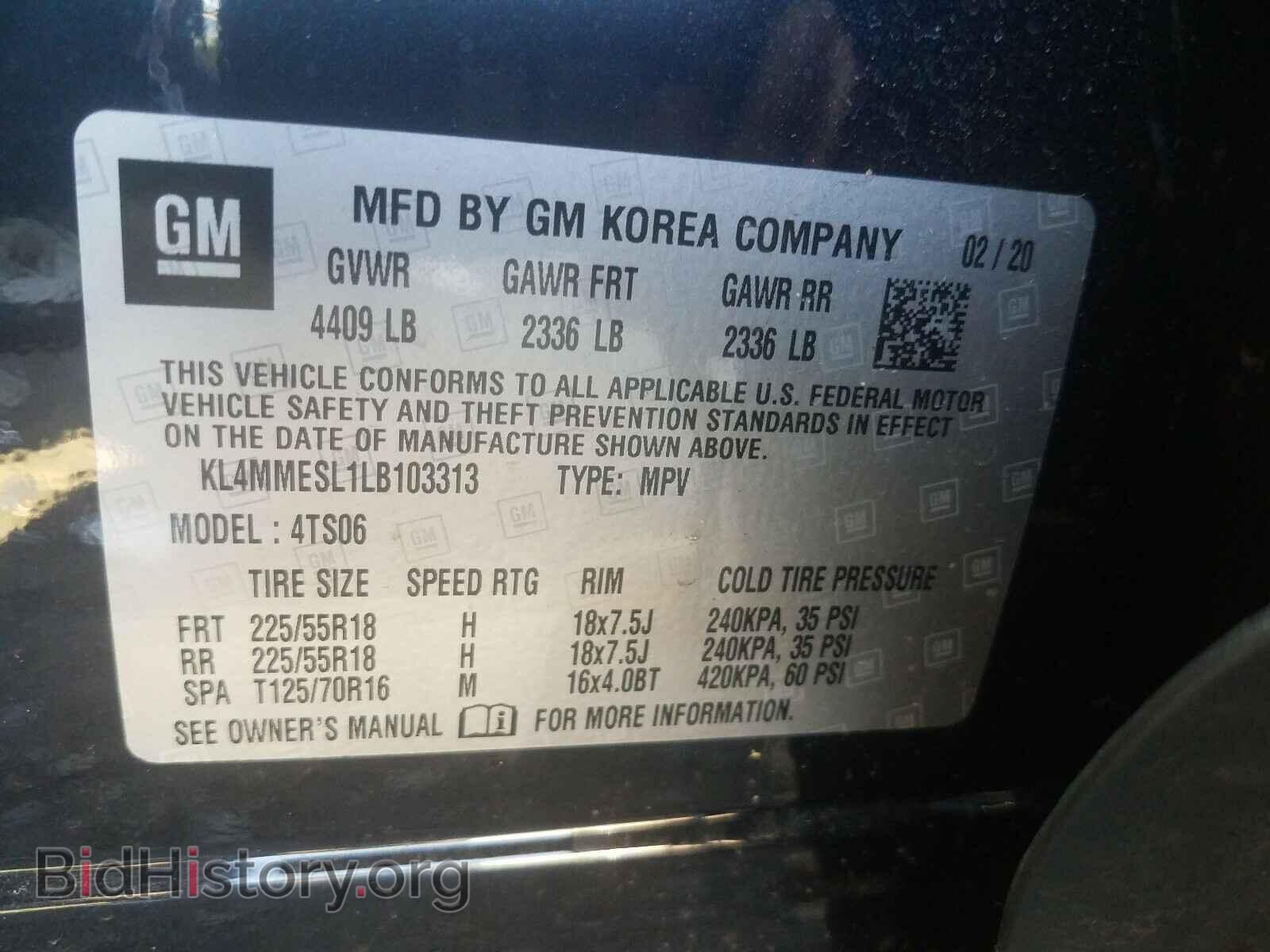 2020 BUICK ENCORE - VIN: KL4MMESL1LB103313 - Photo 10