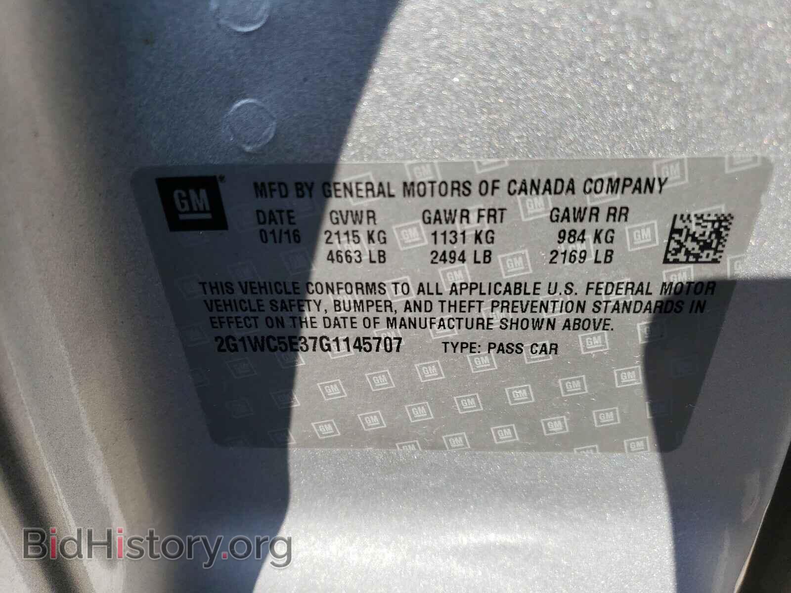 2016 CHEVROLET IMPALA - VIN: 2G1WC5E37G1145707 - Фото 10