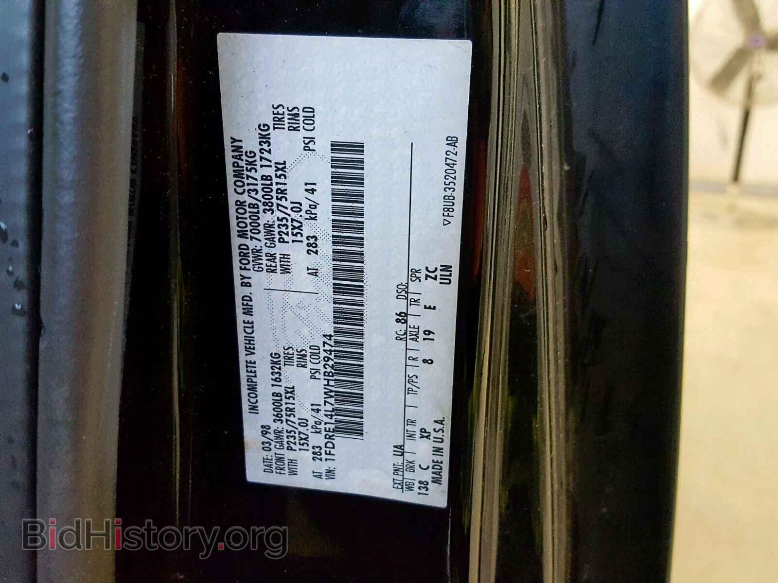 1998 FORD ECONOLINE - VIN: 1FDRE14L7WHB29474 - Фото 10
