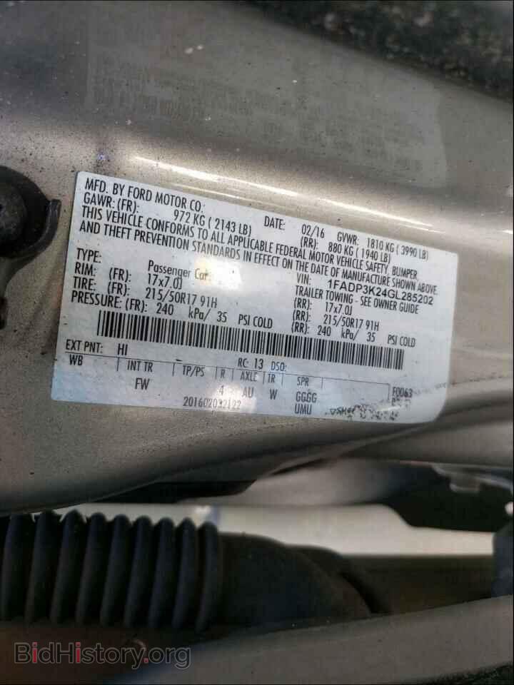 2016 FORD FOCUS - VIN: 1FADP3K24GL285202 - Фото 10