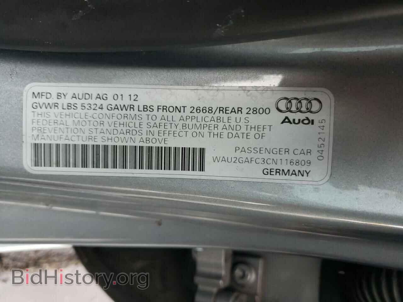 2012 AUDI A7 - VIN: WAU2GAFC3CN116809 - Photo 10