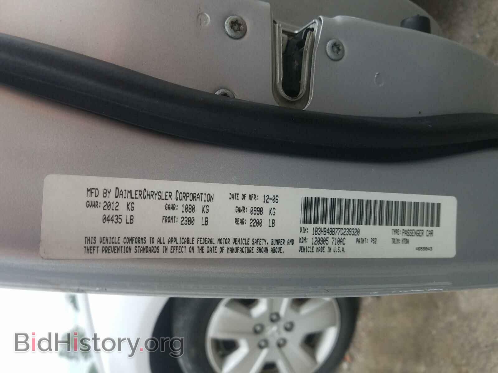 2007 DODGE CALIBER - VIN: 1B3HB48B77D239320 - Photo 10