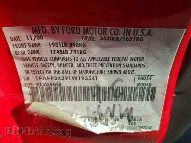 2001 FORD FOCUS SE - VIN: 1FAFP34391W193541 - Фото 10