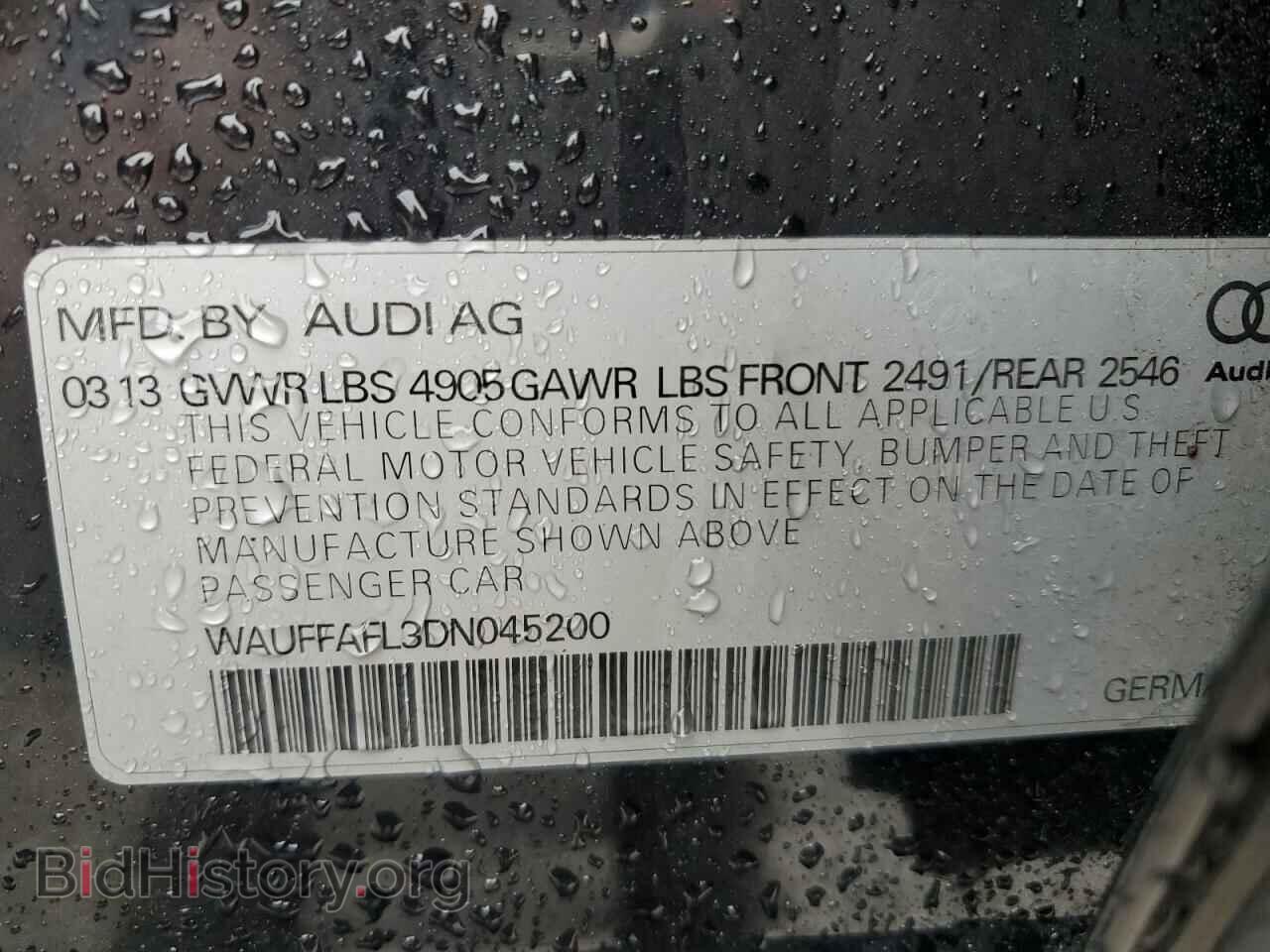 2013 AUDI A4 - VIN: WAUFFAFL3DN045200 - Фото 12