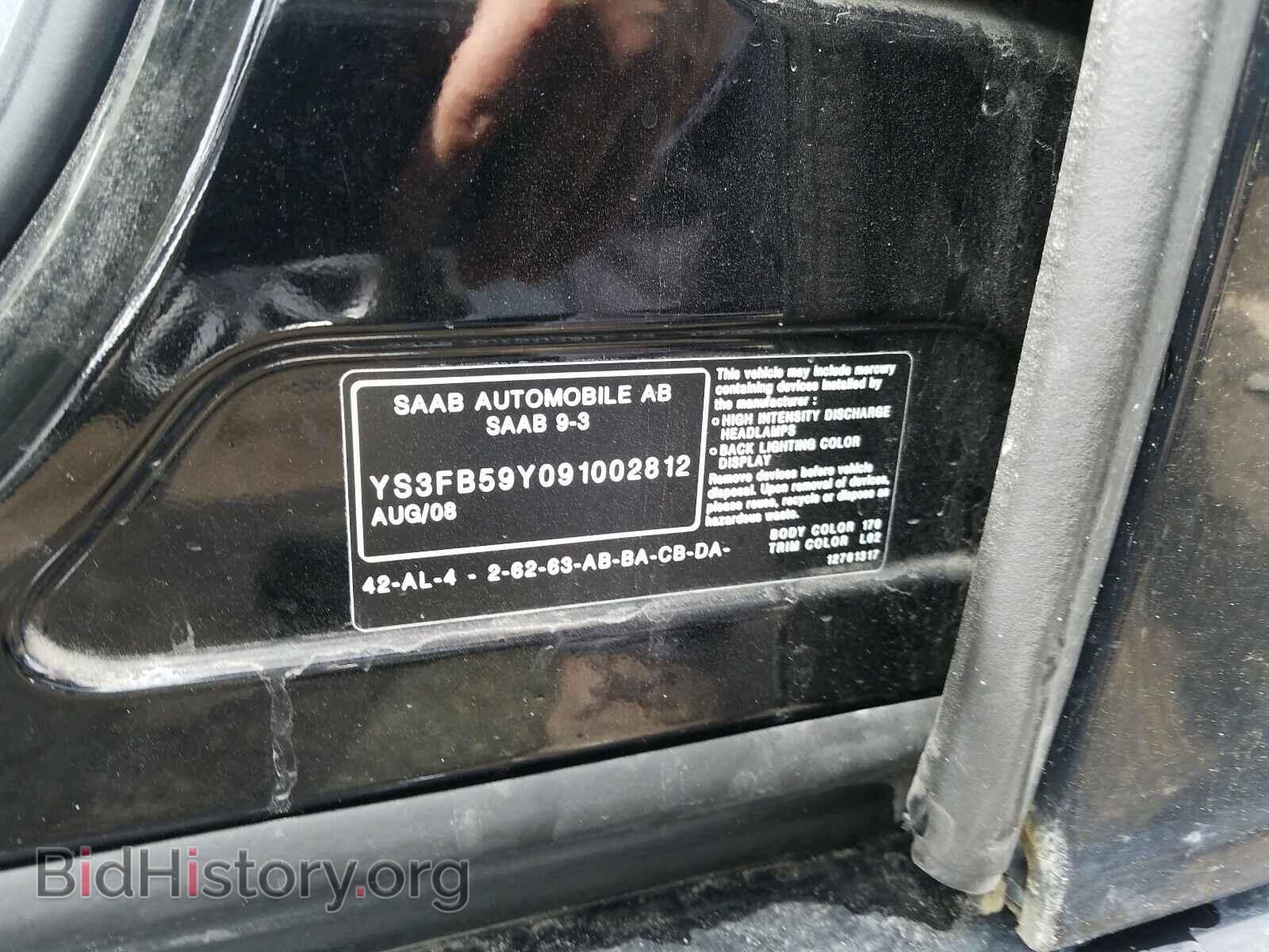 2009 SAAB 9 3 - VIN: YS3FB59Y091002812 - Фото 10