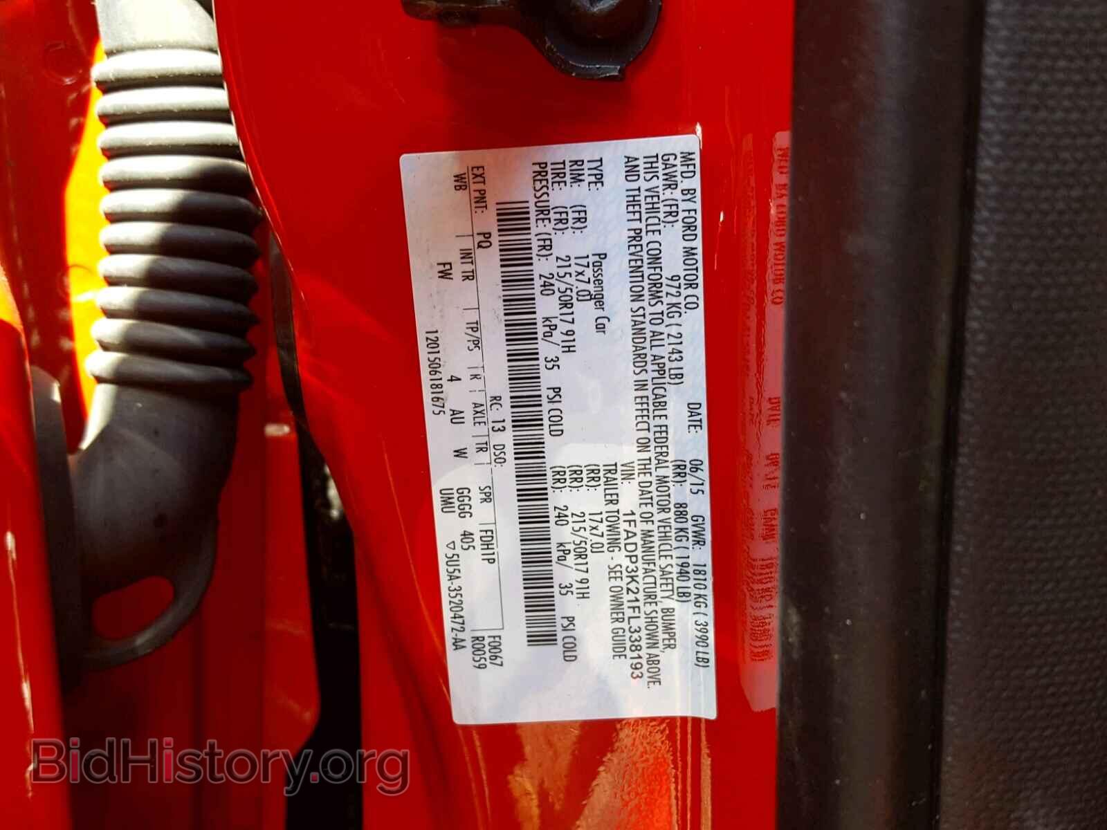 2015 FORD FOCUS - VIN: 1FADP3K21FL338193 - Фото 10
