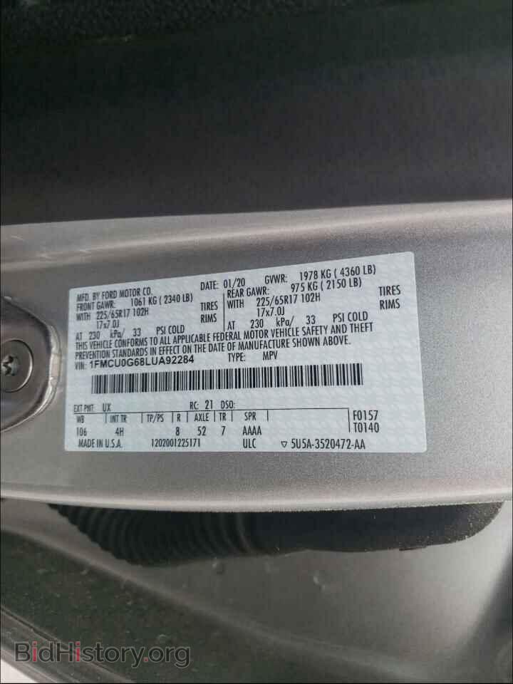 2020 FORD ESCAPE - VIN: 1FMCU0G68LUA92284 - Photo 10