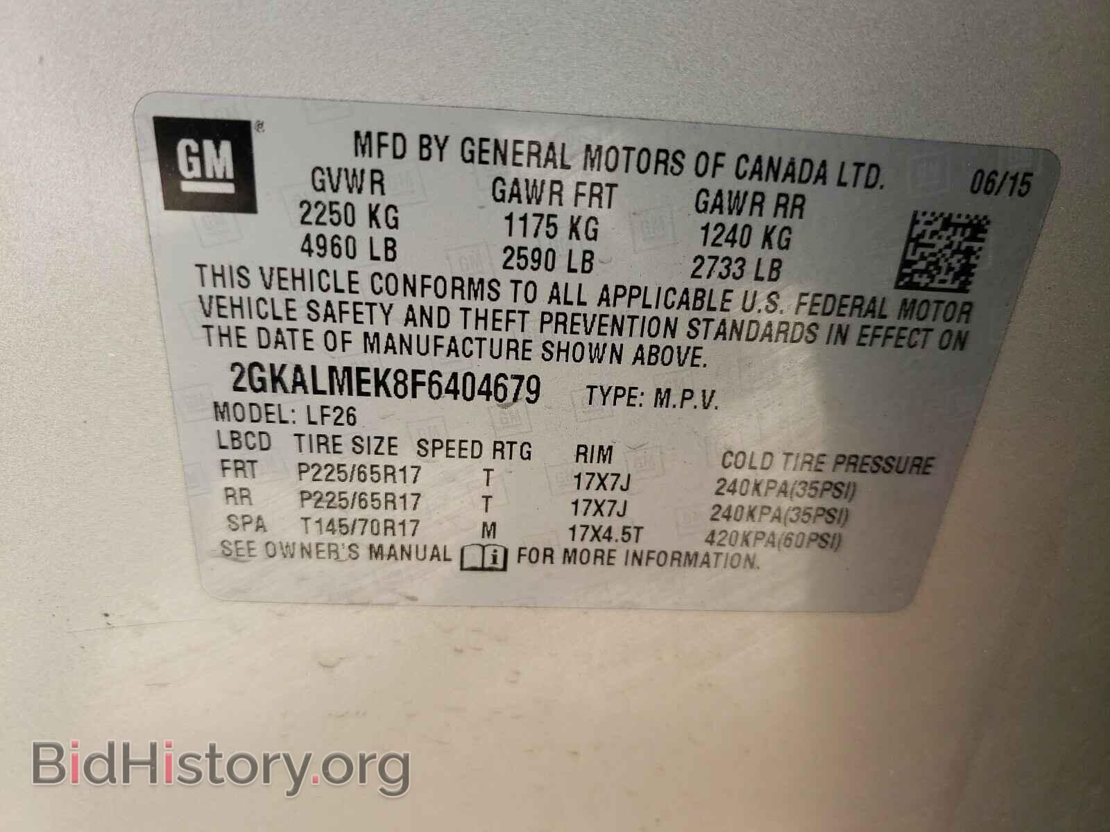 2015 GMC TERRAIN - VIN: 2GKALMEK8F6404679 - Photo 10
