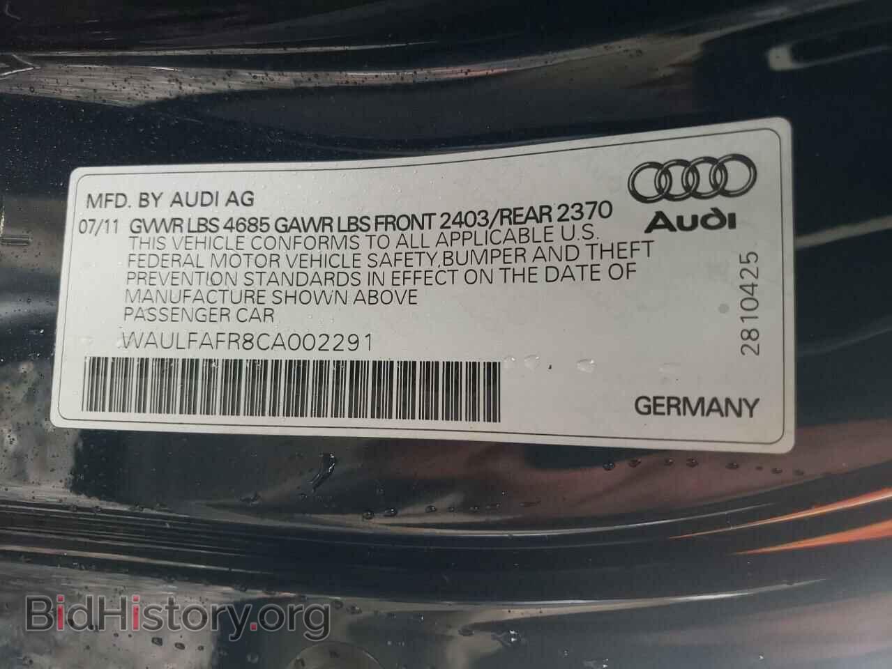 2012 AUDI A5 - VIN: WAULFAFR8CA002291 - Photo 13