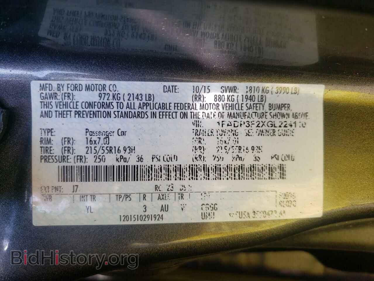 2016 FORD FOCUS - VIN: 1FADP3F2XGL224110 - Фото 10