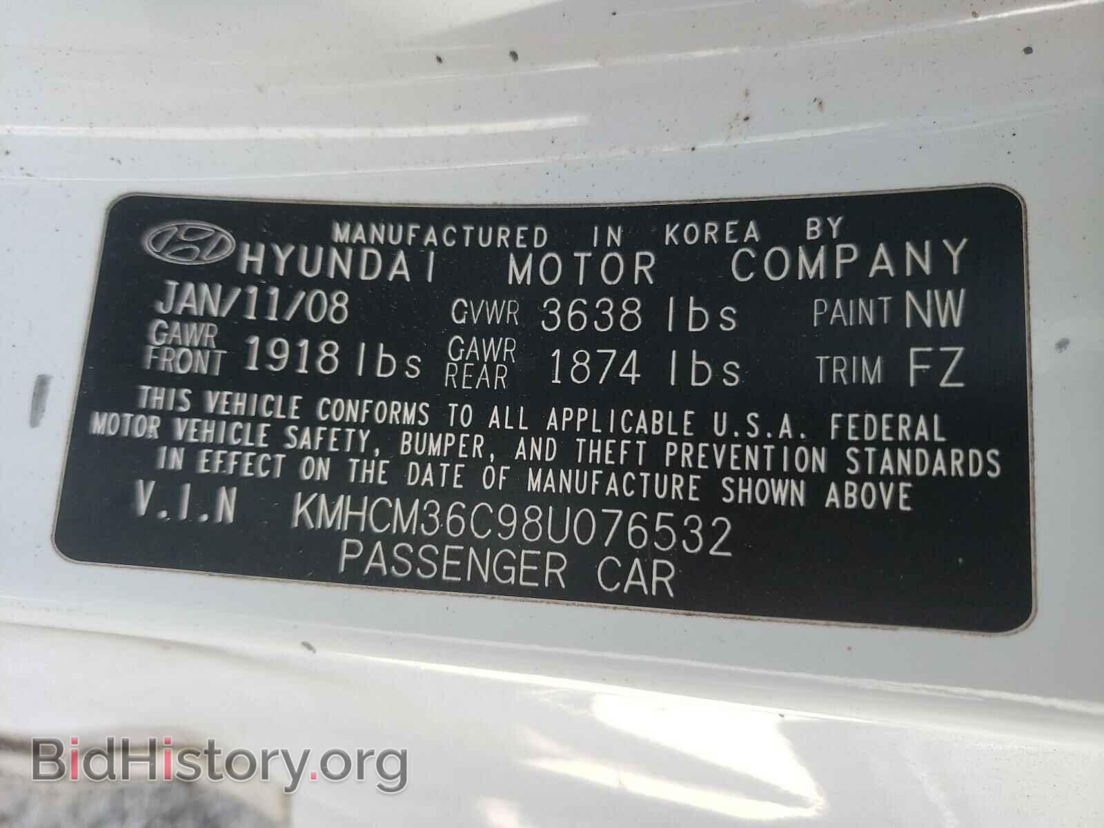 2008 HYUNDAI ACCENT - VIN: KMHCM36C98U076532 - Фото 10