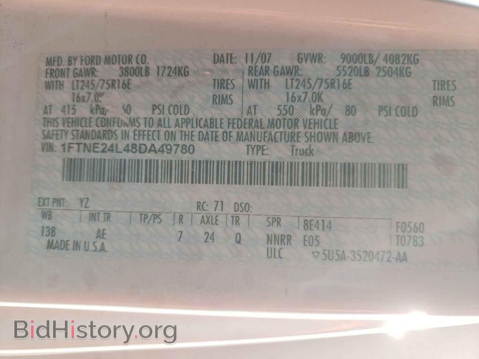 2008 FORD ECONOLINE - VIN: 1FTNE24L48DA49780 - Photo 10