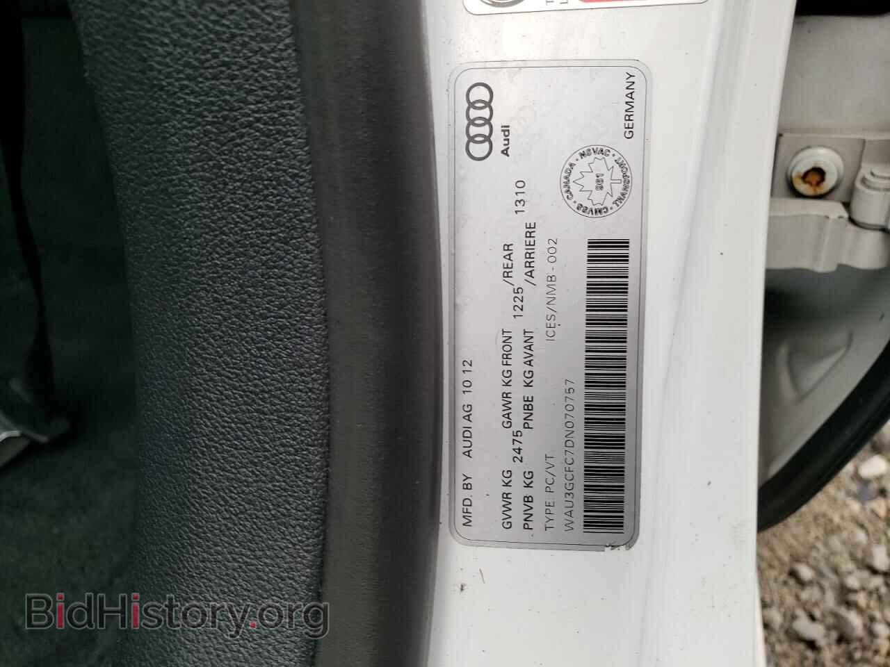2013 AUDI A7 - VIN: WAU3GCFC7DN070757 - Фото 12