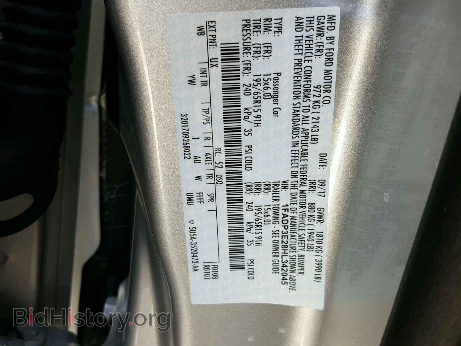 2017 FORD FOCUS - VIN: 1FADP3E28HL342045 - Фото 10