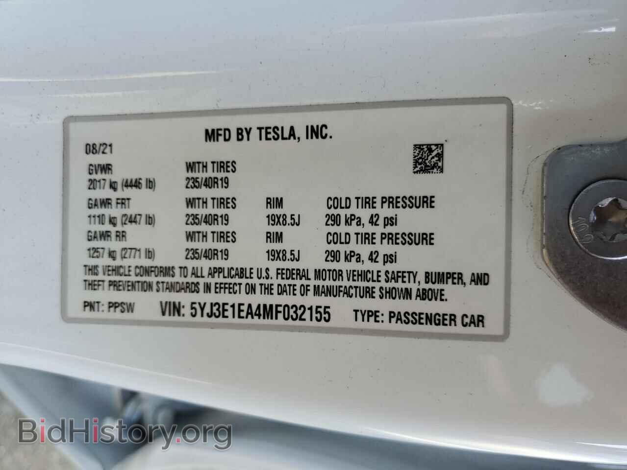 2021 TESLA MODEL 3 - VIN: 5YJ3E1EA4MF032155 - Photo 13