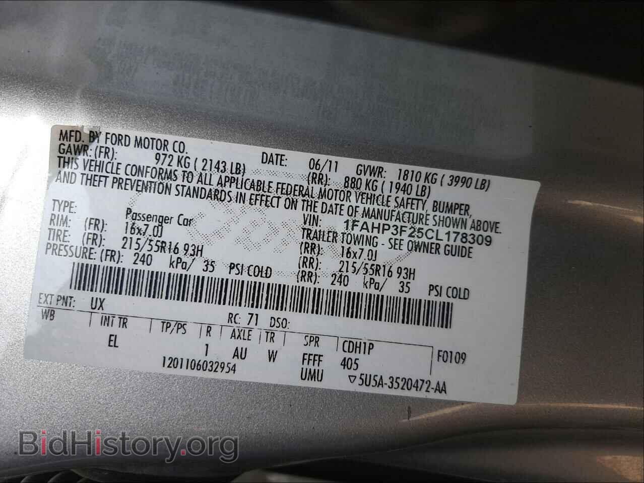 2012 FORD FOCUS - VIN: 1FAHP3F25CL178309 - Фото 10
