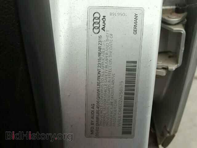 2002 AUDI A4 - VIN: WAULC68E02A256575 - Фото 10