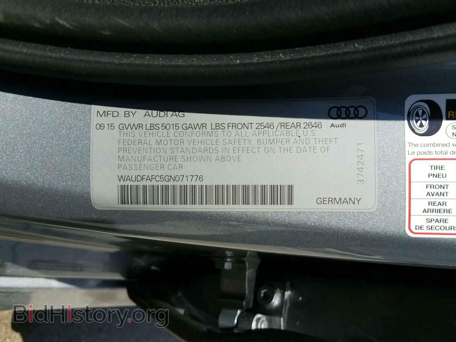 2016 AUDI A6 - VIN: WAUDFAFC5GN071776 - Фото 10
