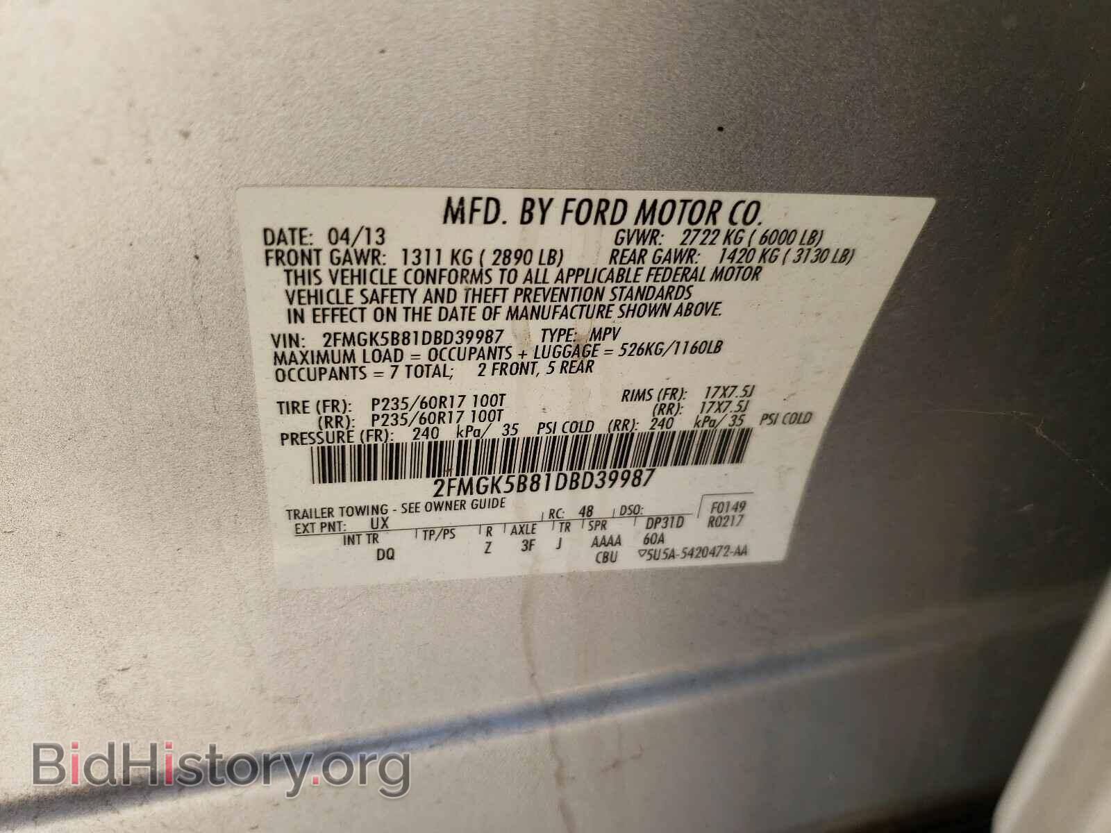 2013 FORD FLEX - VIN: 2FMGK5B81DBD39987 - Photo 10