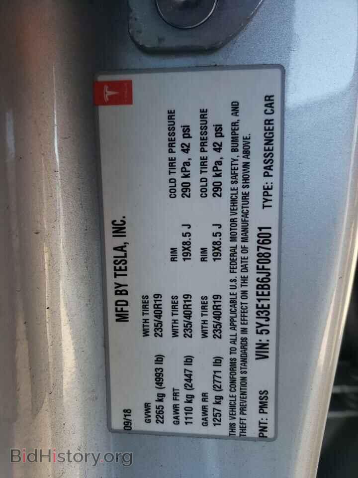 2018 TESLA MODEL 3 - VIN: 5YJ3E1EB6JF087601 - Photo 13