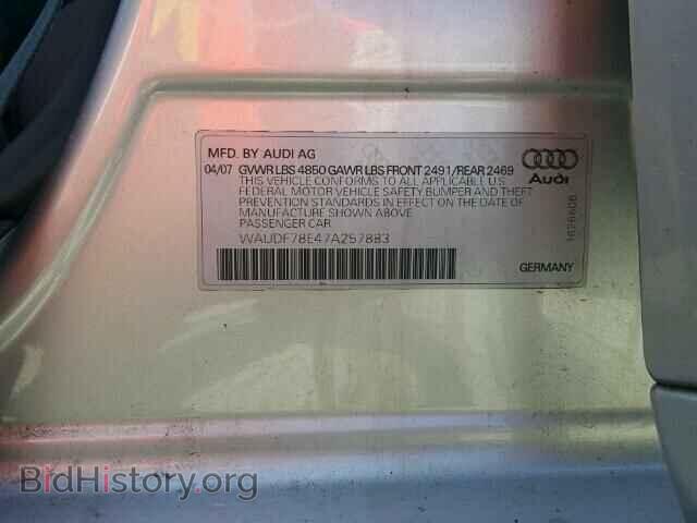 2007 AUDI A4 - VIN: WAUDF78E47A257883 - Фото 10