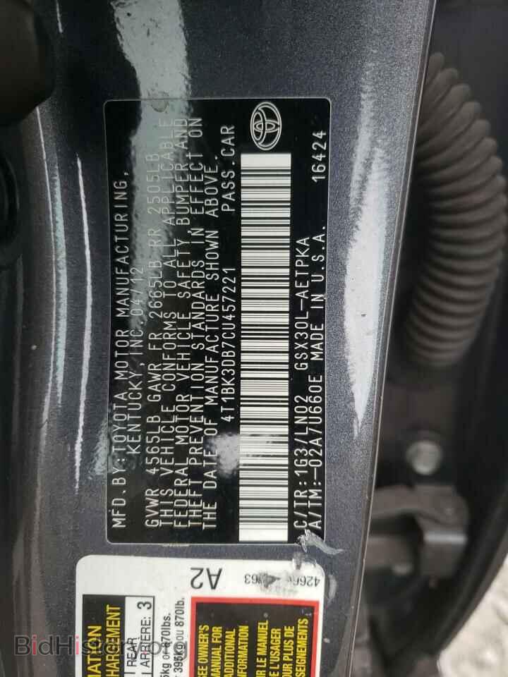 2012 TOYOTA AVALON - VIN: 4T1BK3DB7CU457221 - Фото 10