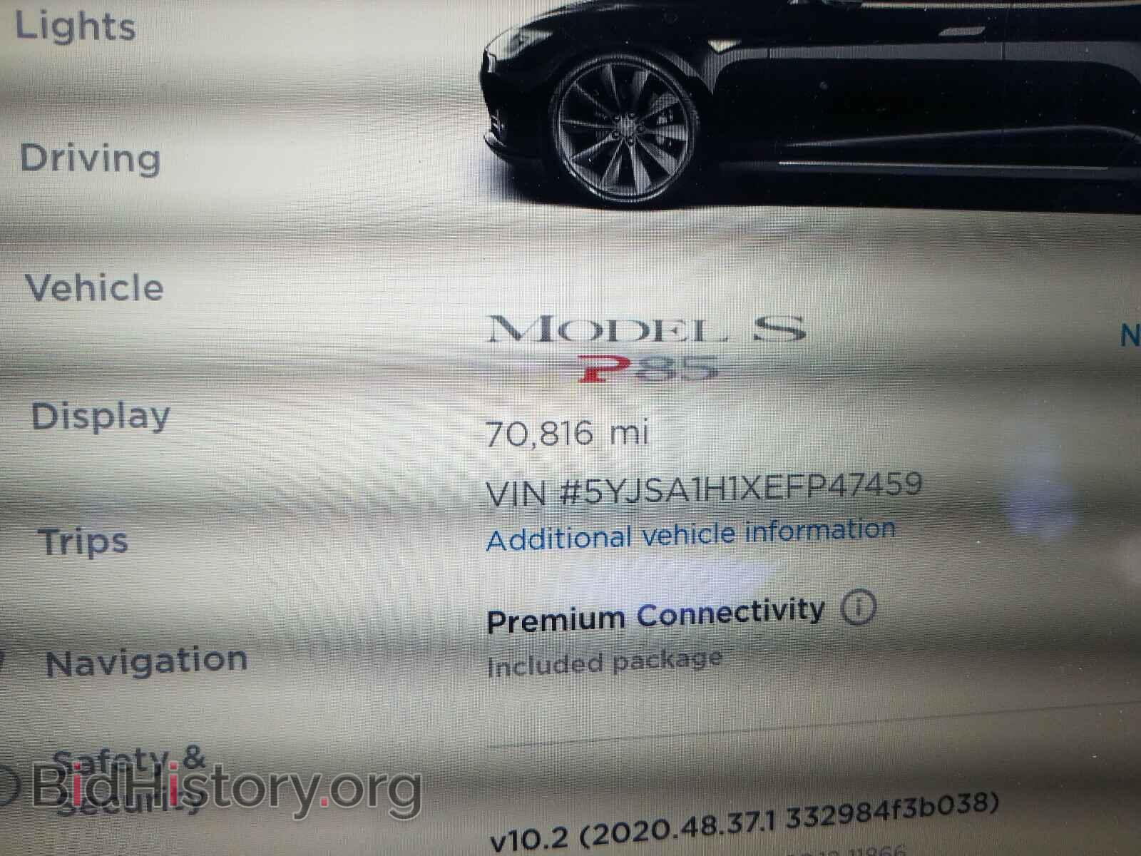 2014 TESLA MODEL S - VIN: 5YJSA1H1XEFP47459 - Photo 8