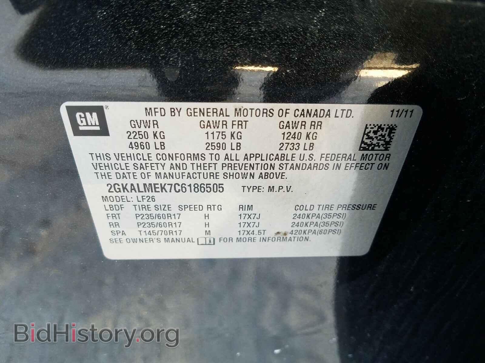 2012 GMC TERRAIN - VIN: 2GKALMEK7C6186505 - Photo 10