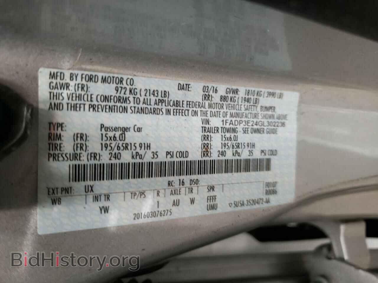 2016 FORD FOCUS - VIN: 1FADP3E24GL302236 - Фото 10