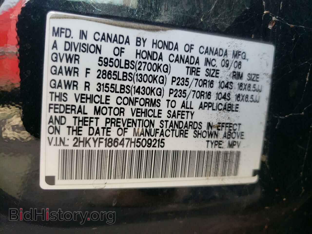 2007 HONDA PILOT - VIN: 2HKYF18647H509215 - Фото 10