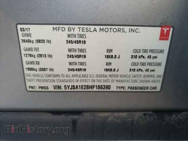 2017 TESLA MODEL S - VIN: 5YJSA1E28HF186390 - Photo 10