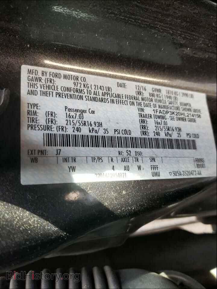 2017 FORD FOCUS - VIN: 1FADP3K20HL214158 - Photo 10