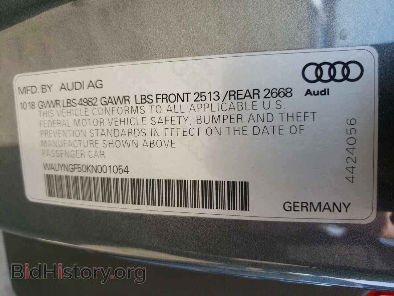 2019 AUDI A5 - VIN: WAUYNGF50KN001054 - Фото 10